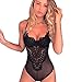 Produktbild Damen Dessous,Binggong Dessous Korsett Lace Sling Bogen Underwire Rassige Musselin Bodysuit Reizvoller Reizwäsche Versuchung Siamesische Unterwäsche Nachtwäsche Damenunterwäsche (Sexy Schwarz, L)
