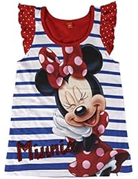 Camiseta de tirantes Minnie Mouse Disney para niñas manga corta 100% algodón color Rojo