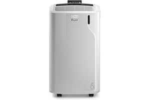 De'Longhi Pinguino PAC EM82, Mobile Klimaanlage für Räume bis zu 80 m³, 9.400 BTU, 2,4 kW, 63 dB, Entfeuchtungsfunktion, Energieklasse A, 24h-Timer, Weiß