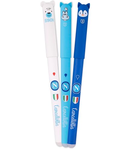 Penna Gel Cancellabile Natalizia Colourbook - Con Pon-Pon E Personaggio 3D (Babbo Natale), Gomma Semisferica, Inchiostro Blu