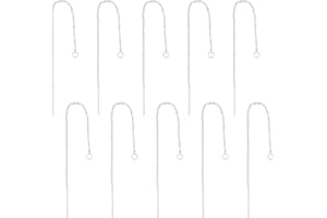 UNICRAFTALE 40pcs 1 mm de Filetage Boucles D'Oreilles Fil Pendantes Fileté Longue Chaîne Boucle D'Oreille Acier Inoxydable Fils D'Oreille pour Bijoux Boucle D'Oreille Faisant 100mm