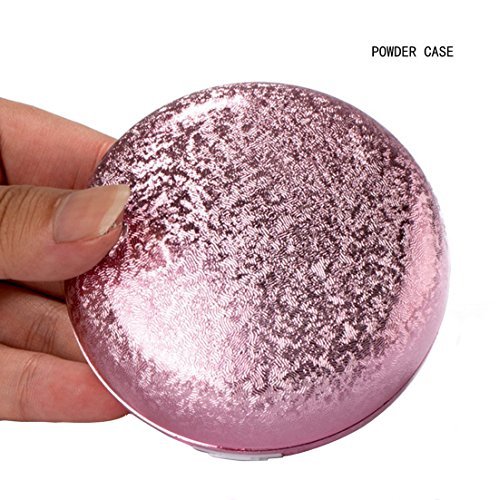 15ML Empty Round Foundation Make-up Powder Puff Box Case Container Compact with Mirror Rose Gold