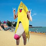 MagiDeal Bananenganzkörper kostüm für Erwachsene Herren Bananenganzkörper Frucht Anzug -