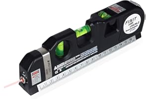 HOUSTUS Laser Spirit Level, Multipurpose Laser Measure Tool, Spirit Level Standard Metric Ruler Measuring Tape for Photos Frame Picture Hanging 8ft/2.5M (1 Pack)