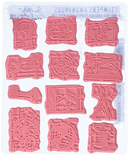 Tim Holtz Haftende Stempelsets, Stampers Anonymous, künstlerische Werkzeuge, Gummistempel blau - 2