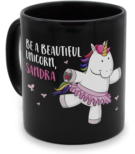 Personalisierte Tasse „Leg Dich Nicht Mit Sandra An“ – 325 Ml, Blau, Spülmaschinenfest