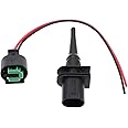 Be In Your Mind 2Pcs Ambient Air Temperature Sensor & Plug Wires 61138365340 61130005199 65816905133 Compatible with BMW MINI Exterior Ambient Air Temp Sensor