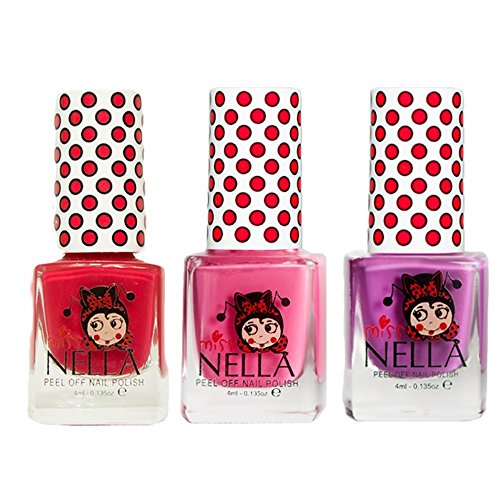 Miss Nella - Bundle 3 - Pack 5 Muy Brillante, esmalte para bimbe a base agua, Formula Peel Off Bundle 151