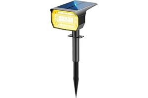 LOTMOS 72 LED Solar Landscape Spotlights, Dusk Till Dawn 3 Modes Solar Outdoor Garden Lights, IP67 Waterproof Wall Lights for Garden Yard Driveway Pathway Pool Area