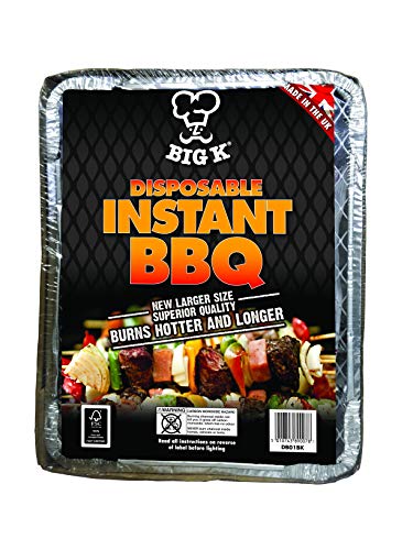 Big K - Barbacoa Todo en uno para pícnic FSC, 1 Barbacoa instantánea desechable