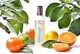 Composición: Alcohol*, agua destilada, aceite esencial mandarina*, aceite esencial de limón* y extracto de vainilla*. Volumen: 100 ml. INCI: Ethanol*, aqua, citrus reticulata oil*, citrus medica limmonum oil*, vanilla planifolia extract*. *De origen ecológico certificado.