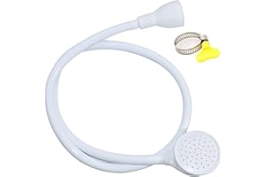 suzmei Sink Single Tap Shower Attachment Head Hose Spray,Bath Single Tap Shower Attachment Push on Rubber Shower Hose for Taps Washing Hand Held Portable Pet Dog (Modern, metre(s), 1)
