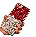 Produktbild Homikon Silikon Hülle 3D Glänzend Glitzer Diamant Schutzhülle für Mädchen TPU Bumper Hart Plastik Handyhülle Durchsichtig Stoßfest Tasche Schale Kompatibel mit Huawei P30 Lite - Weiß Rot