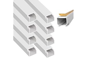 ARLI Kabelkanal 16x16 mm Weiß – 9m selbstklebend & schraubbar Installationskanal IP40 PVC mit Bodenlochung Universal Kabel Kanal