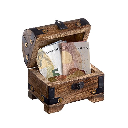 Geld-Schatztruhe zum 30. Geburtstag mit Gravur – Klein – Dunkel – Bauernkasse – Schmuckkästchen – Spardose – Aufbewahrungsbox aus Holz – lustige und originelle Geburtstagsgeschenk-Idee – 10 cm x 7 cm x 8,5 cm - 4