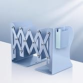 Ayarlanabilir Teleskopik Metal Kitap Tutucu, Masa&uuml;st&uuml; Kitap Desteği ve Raf D&uuml;zenleyici Stand, 9-42 cm Genişleyebilir, Mıknatı