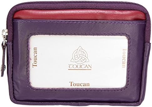 Leather Coin ID Purse Purple by Toucan of Scotland