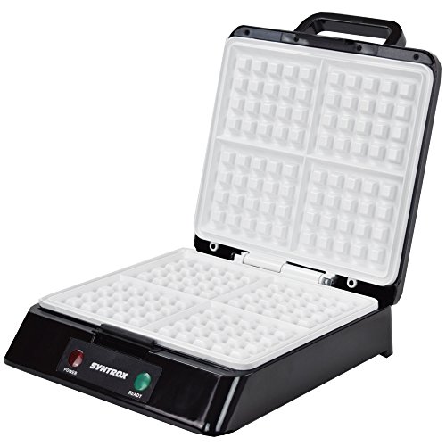 Syntrox Germany 2000 Watt XXL Keramik beschichtetes Waffeleisen für 4 Belgische Waffeln - 6