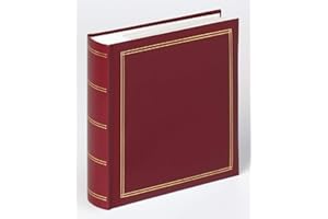 ‎WALTHER walther design Fotoalbum rot 200 Fotos 10 x 15 cm Memo-Einsteckalbum Kunstleder mit Prägung, Monza ME-138-R