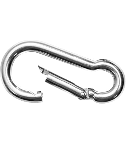 10-Pack 304 Stainless Steel Spring Loaded Fixed Eye Snap Hooks – Marine Grade (N28905)