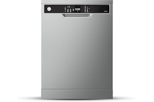 Hoover Freestanding Dishwasher, 12 Place Settings, 5 Programs, Push Button, Delay Start, Half Load Cleaning, Child Safety Lock, Quiet Operation, 1 Year Warranty ,Made in Turkey - Inox - HDW-V512-S