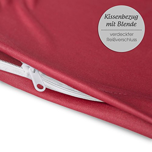 Seitenschläferkissen Stillkissen Bezug 40 x 145 cm Mikrofaser Doppelpack BeBasic bordeaux - 3