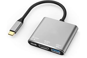 COMBRITE USB C to HDMI Adapter, USB 3.1 Type-C Hub to HDMI 4K+USB 3.0+USB-C Charging Port, Macbook/iMac HDMI Adapter