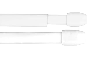 BESTGOODIES Karnisz bistro (biały) jako 2 sztuki w opakowaniu – 2 drążki do zazdrostek wysuwany (80-120 cm)