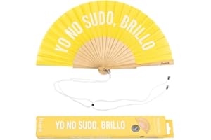 Fisura – Ventaglio Originale con Messaggio “M*lditos sofocos”. Ventaglio in Legno Moderno e Divertente