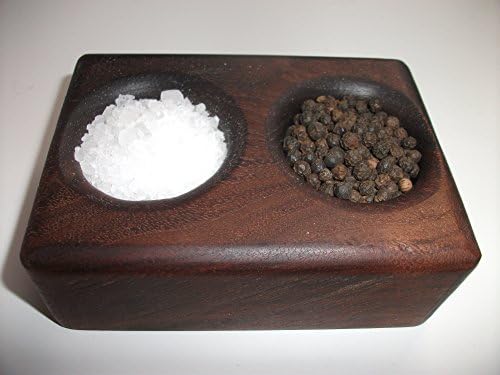 Salt &amp; Pepper Pinch Pots (compact), Solid Walnut, Handmade in UK