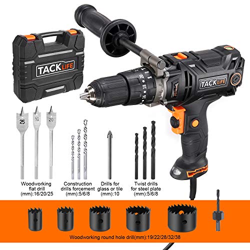 Bohrmaschine, TACKLIFE Schlagbohrschrauber mit Schnellspannbohrfutter, hohem Drehmoment, 2 variablen Drehzahlen, horizontaler Flüssigkeitsblase, zum Bohren in Holz, Befestigungsschraube - PID04A – Bild 3