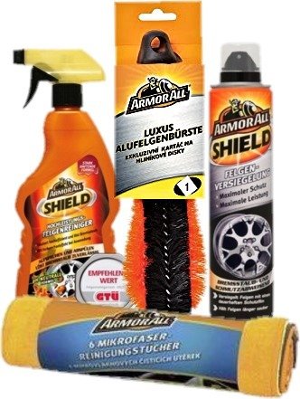 Preisvergleich Produktbild ReifenSet: ARMOR ALL Felgenreiniger +Alufelgenbürste +Versiegelung +6 Mikrofasertücher