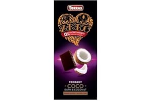 TORRAS Czekoladki - gorzka czekolada bez cukru i glutenu 47% i kokos - 6 x batoniki 125 g