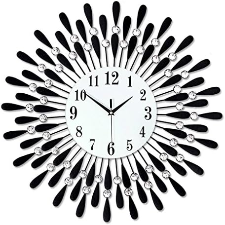 European Iron-art Modern Quiet Clock Table Quartz Living Room Wall Clock Diameter Of 70 Cm ( Color : Black )
