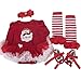 TANZKY® Baby Girls' First Christmas Newborn Santa Costumes Tutu Dress (9~12 months)