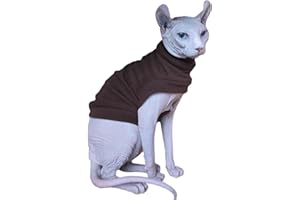 PAVEL KORCHAGIN Sphynx - Felpa invernale con gatti senza peli, per il freddo, autoriscaldante, gilet caldo (marrone, L)