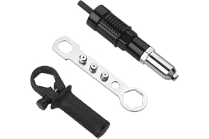 Bittwee Adapter för bil popnitpistol, sladdlös elektrisk nit borrfäste med 4 nithuvud, sladdlöst nitborrinsats, mutter adapter verktyg, universal för fordon