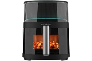 Cecotec Friteuse Sans Huile Cecofry Neon 5000, 5 L, Vaporisateur d'eau pour une cuisson parfaite, Technologie Healthy Crispy et PerfectCook, 10 menus prédéfinis, Fenêtre, tactile
