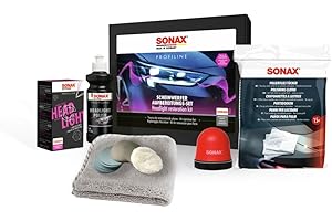 ‎SONAX SONAX PROFILINE ScheinwerferAufbereitungsSet (1 Set) zur Aufbereitung von altersbedingt vergilbten und vermatteten Scheinwerfern aus Kunststoff | Art-Nr. 04056410