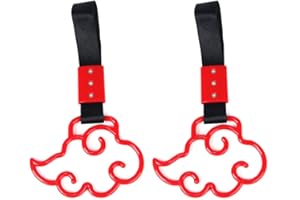 Wooauto Auto Handschlaufen Warnring Salto wolkenförmig Auto Heckstoßstangen Warnring Universal Bus Griff Handschlaufe Charm Tsurikawa Griff Auto Außen Innendekoration Griff Gurt,rot