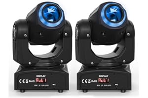 U`King 2 Pack 50W Moving Head LED-Strahl Bühneneffektbeleuchtung mit 8 Mustern + Rotation + Farbmischung + Halbfarbeneffekt für Halloween, Weihnachten, DJ Show Concert Party KTV, (ZQ02015EUX2)