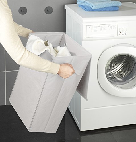 Wenko 62025100 Mobiler Wand Wäschesammler, Wäschekorb, Kunststoff – Polyester, Fassungsvermögen 30 L, 33 x 54 x 26 cm, beige - 6