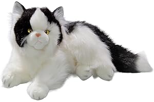 Carl Dick Peluche Gato Que miente en Blanco y Negro, Felpa, 30cm 3200
