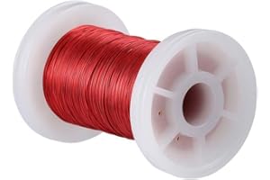 BNTECHGO 32 AWG Magnet Wire - Enameled Copper Wire - Enameled Magnet Winding Wire - 2 oz - 0.0078" Diameter 1 Spool Coil Red Temperature Rating 155℃ Widely Used for Transformers Inductors