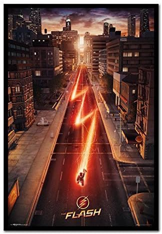 The Flash One Sheet Movie Poster Black Framed - 96.5 x 66 cms (Approx 38 x 26 inches)