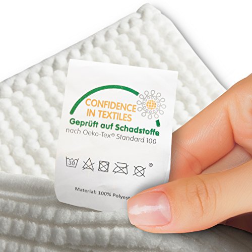 Chenille Badematte Coral | moderner Microfaser Badvorleger in Trendfarben | ÖKO TEX Standard 100 | Komfortgröße 50×80 cm für Badezimmer | Anthrazit / Grau - 6