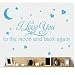 TOOGOO(R) LOVE Quotes Wall Decor Wall Art I LOVE YOU To The Moon And Back Wall Sayings Quotes Easy Apply Wall Sticker Wall Art for Children Bedroom Baby Nursery Home Decor-blue