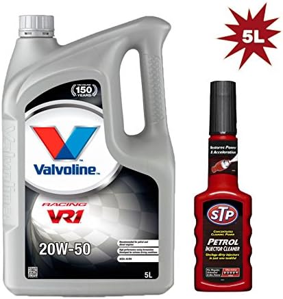 VALVOLINE VR1 Racing 20W-50 Engine Oil 5L + STP Petrol Injector Cleaner 200ml