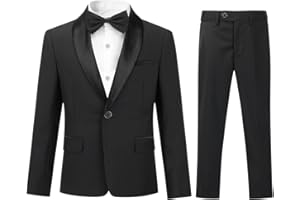Sliktaa ragazzi Costume Due pezzi Scialle Risvolto Un Pulsante Abito da Banchetto di Nozze Gentleman elegante e Confortevole