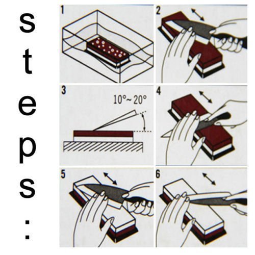 fitTek Wasserstein Schleifstein Abziehstein Wetzstein Schärfstein 3000/8000# Korund - 6